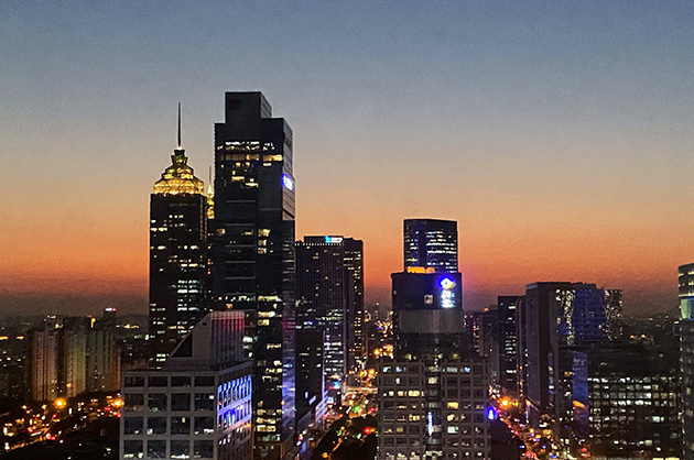 Suzhou's urban view outside our classrooms